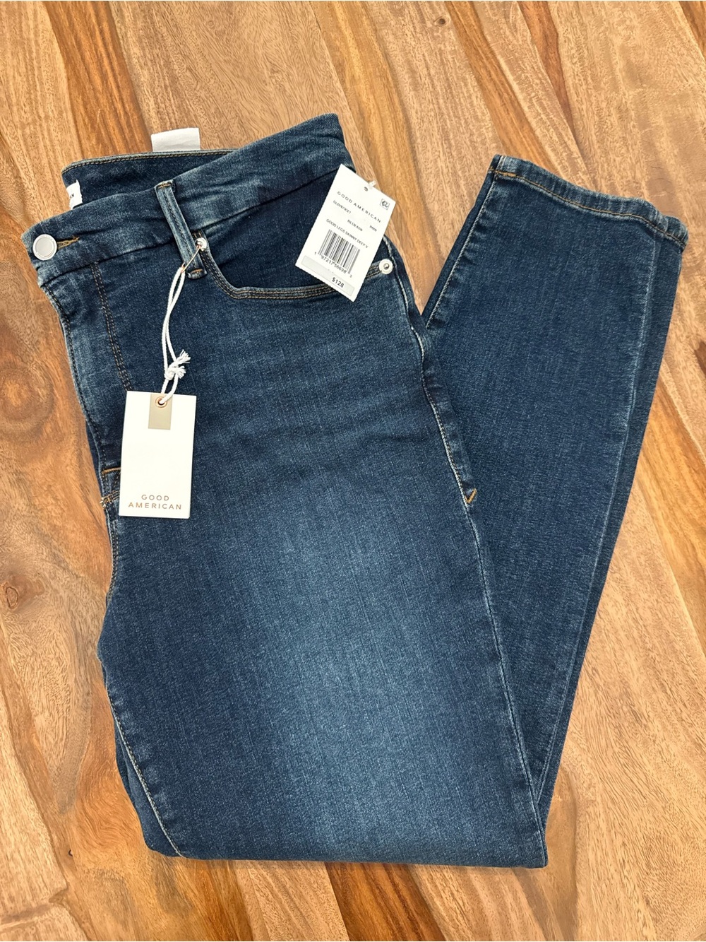 Good American Dark Blue Women's Good Legs Crop Skinny Jeans